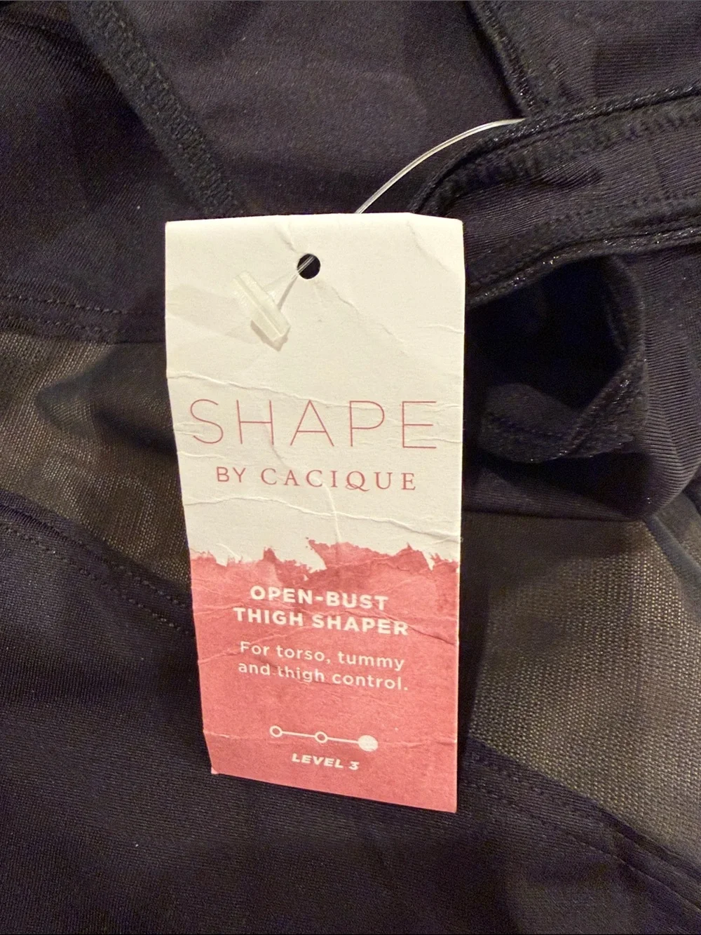 New CACIQUE OPEN-BUST THIGH SHAPER IN BLACK SIZE 26/28